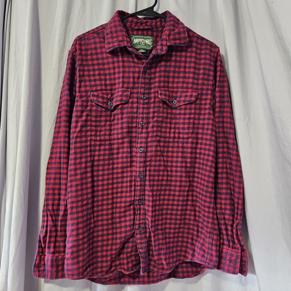 Vintage‎ American Eagle Mens Red/Blue Flannel